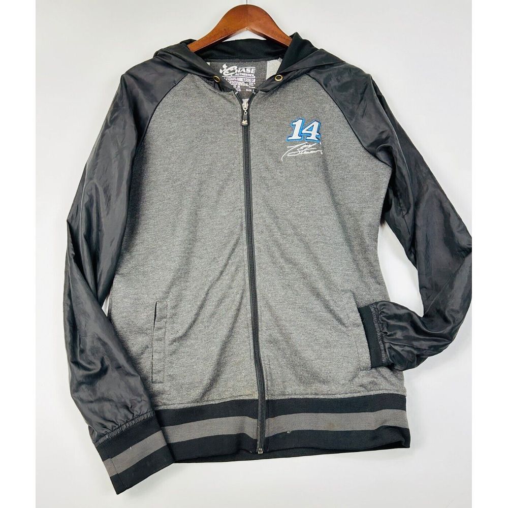 NASCAR‎ Tony Stewart Track Jacket Size XL Hooded Gray Racing Chase Authentics